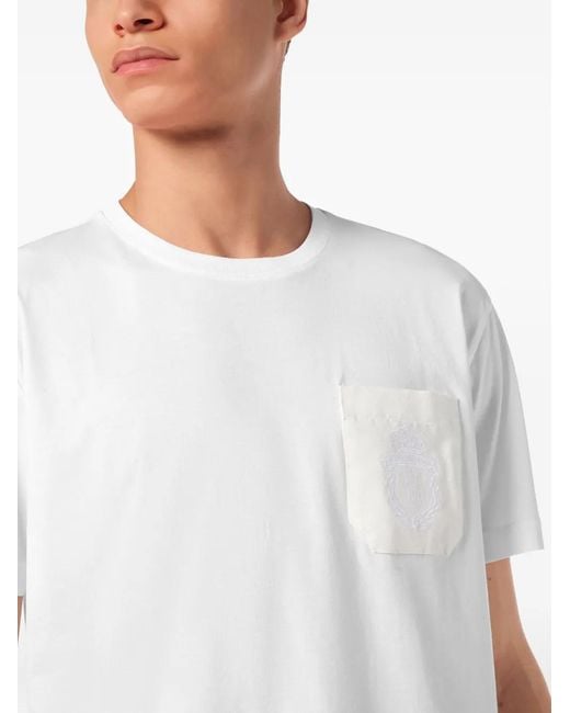 Billionaire White Crest Round-Neck T-Shirt for men