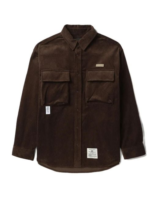 メンズ Alpha Industries コーデュロイ シャツ Brown