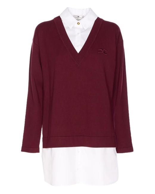 Elisabetta Franchi Red Kleid Mit V-Ausschnitt