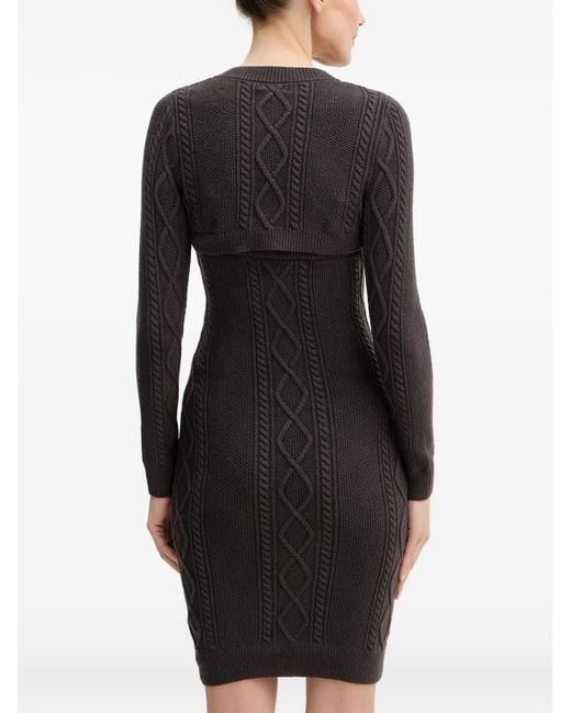 Guess Black Buttoned Cable-Knit Dress Set