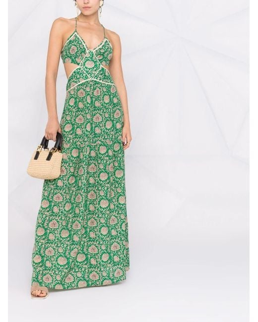Ba&sh Green Paloma Floral-print Maxi Dress
