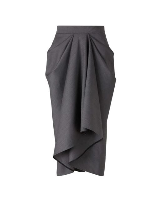 Givenchy Gedrapeerde Midi-Rok in het Gray
