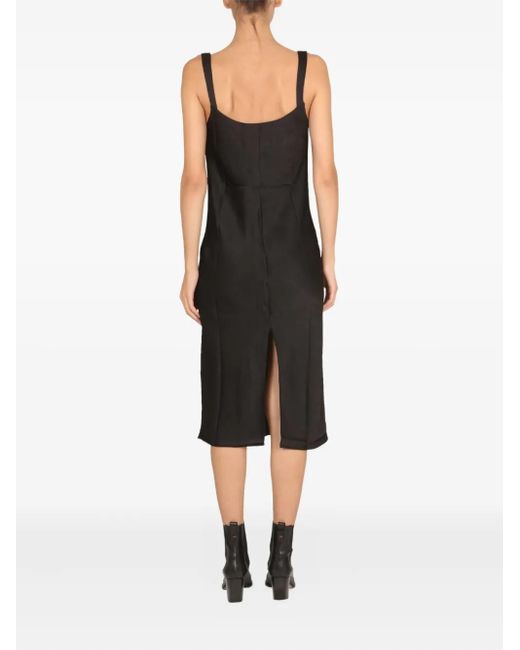 Baum und Pferdgarten Black Agamora Sweetheart-Neck Back-Split Dress