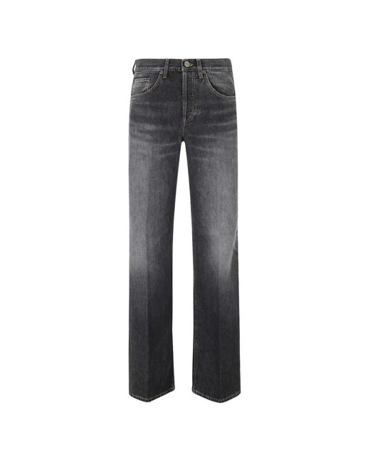 Dondup Gray Jacklyn Wide-Leg Jeans