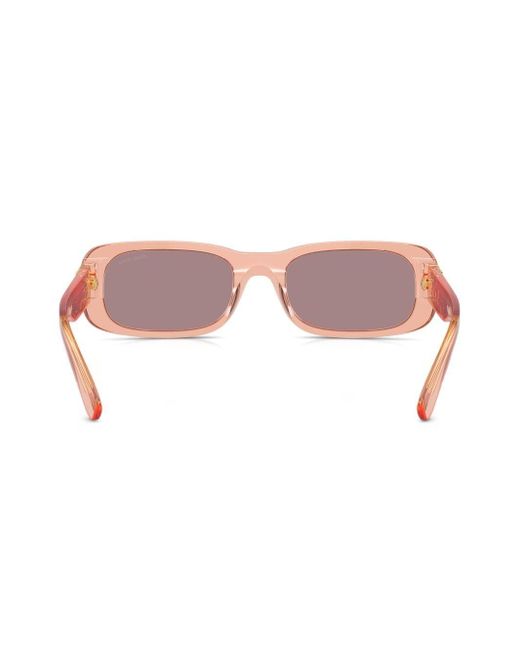 Miu Miu Pink Eckige Sonnenbrille mit Logo
