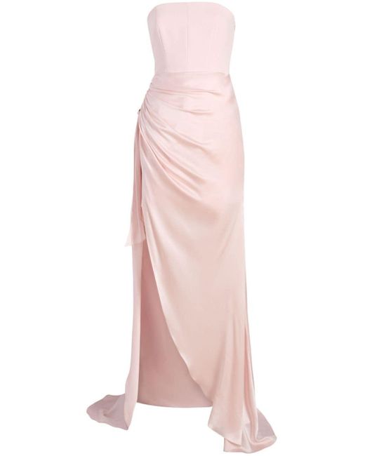 Cinq À Sept Pink Rania Draped Gown