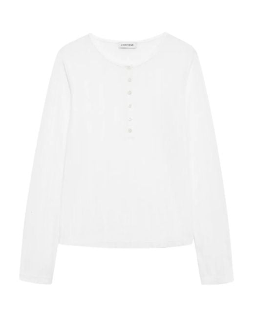 T-Shirt Pia À Manches Longues Anine Bing en coloris White