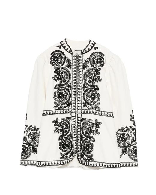 Scarlett Poppies White Zorena Embroidered Jacket