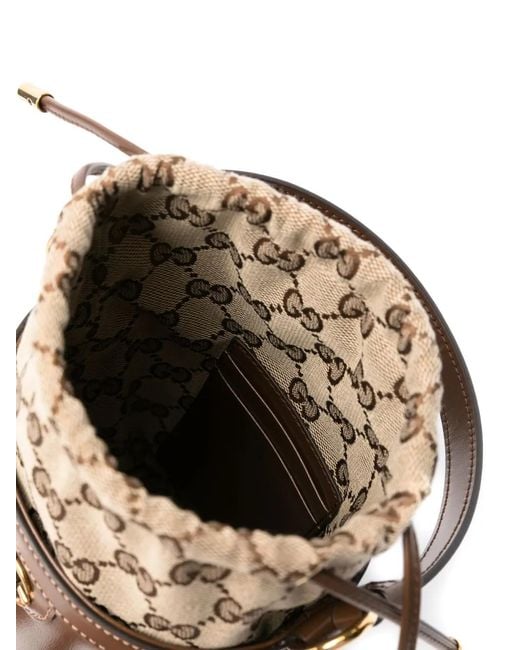 Gucci Brown Mini Ophidia Bucket Bag