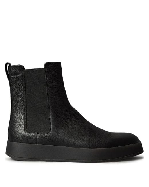 Calvin Klein Black Leather Chelsea Boots for men