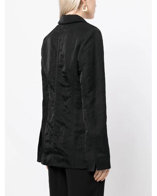 GOODIOUS Black Single-Breasted Long-Sleeve Blazer