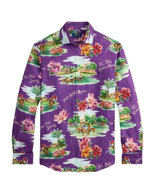 Polo Ralph Lauren White Floral-Print Shirt for men