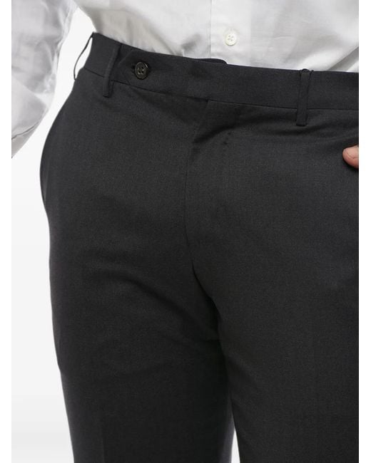 Corneliani Black Academy Pressed-Crease Trousers for men