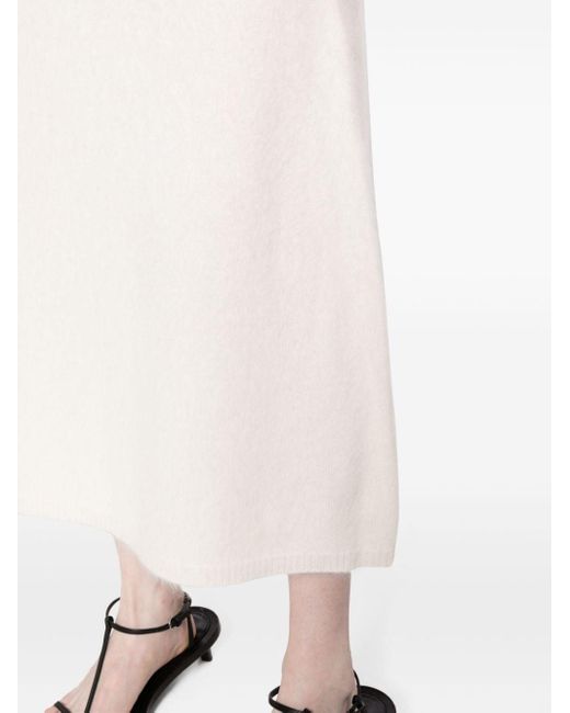 Lisa Yang White Cashmere Midi Skirt