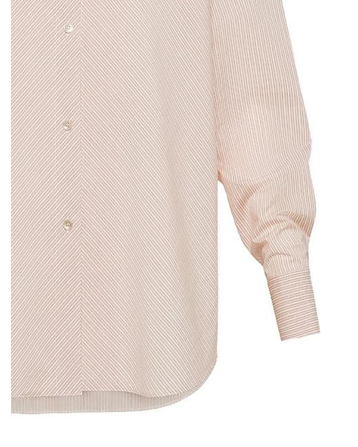 Forte_forte White Striped-Pattern Buttoned Shirt