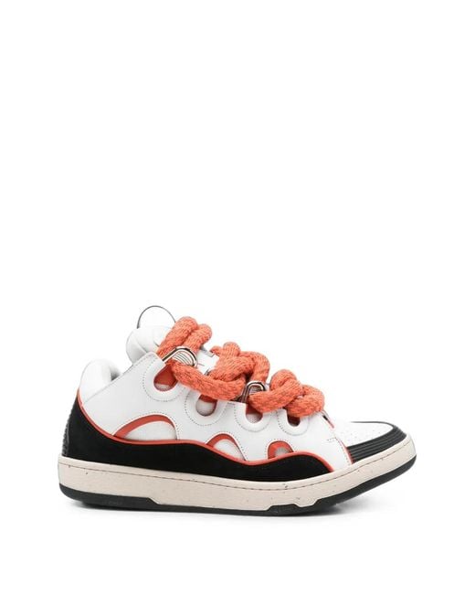 Lanvin Pink Curb Chunky-Lace Sneakers for men