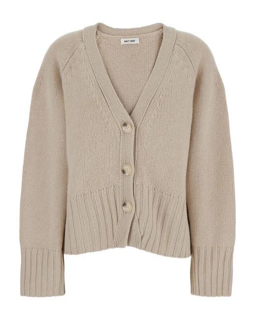 Soft Goat Cashmere Cardigan Natural