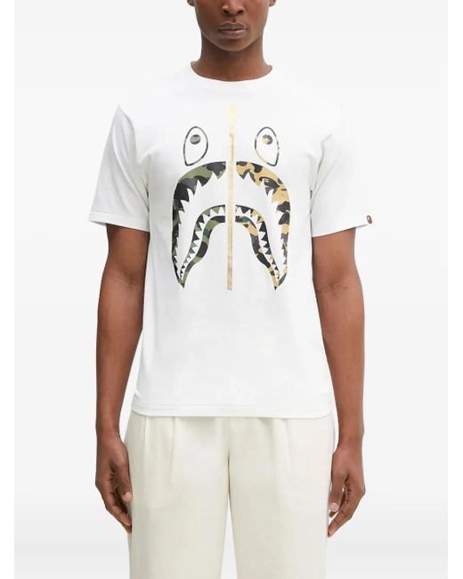 A Bathing Ape 1st Camo Separate Shark T-Shirt in White für Herren