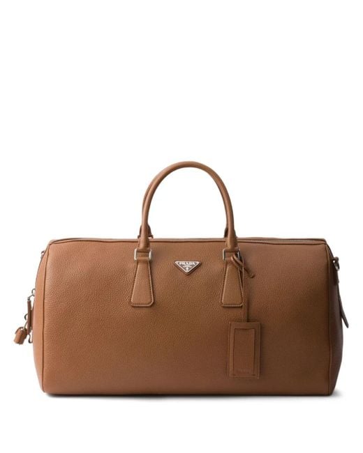 Prada テクスチャード ダッフルバッグ Brown