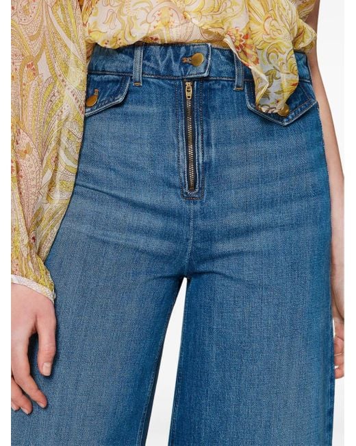 Twinset Blue Capraia Cotton Wide-Leg Jeans