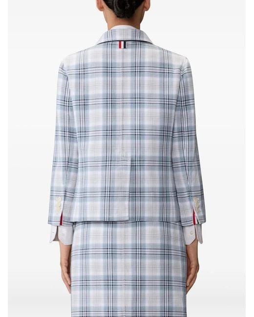 Thom Browne Blue Cotton Cropped Jacket