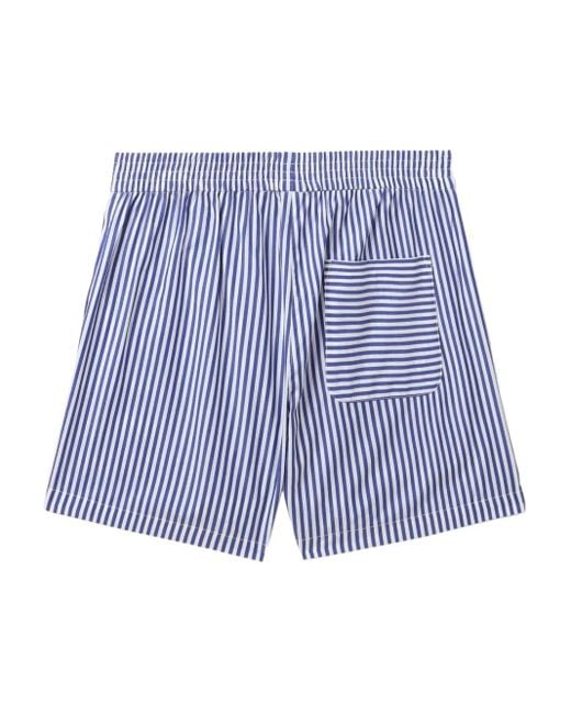 Rag & Bone Blue Emma Striped Elastic-Waist Shorts