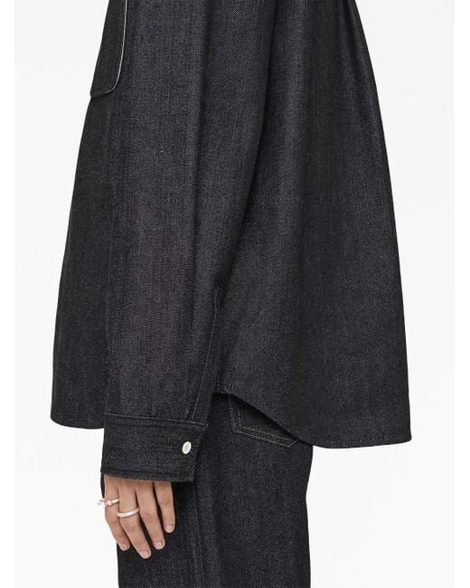 Jil Sander Denim Blouse in het Black