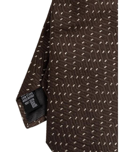 Giorgio Armani Brown Patterned Pointed Tie for men