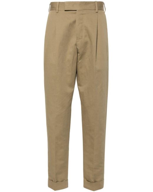 PT Torino Natural Mid-rise Tapered Trousers for men