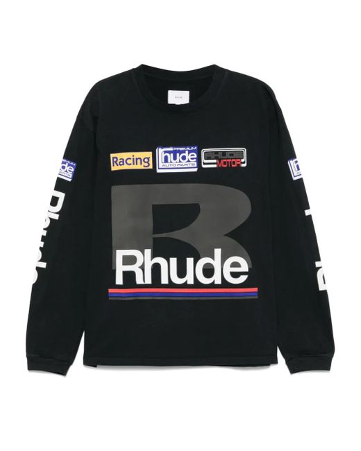 Rhude Black Petrol-Patch Sweatshirt for men