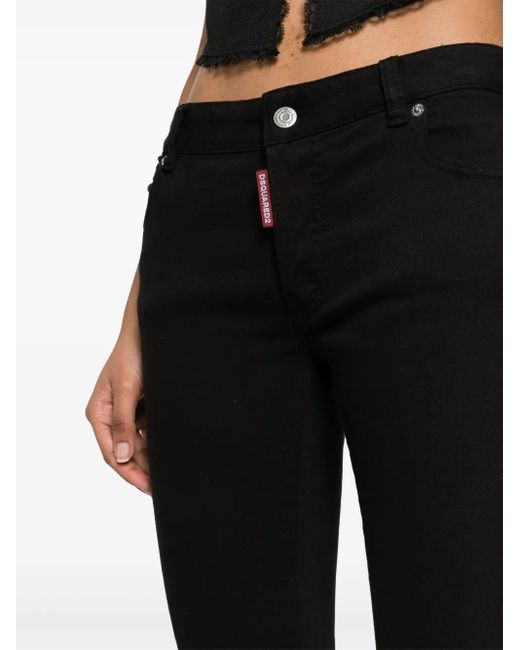 DSquared² Black Twiggy Mid-Rise Skinny Jeans