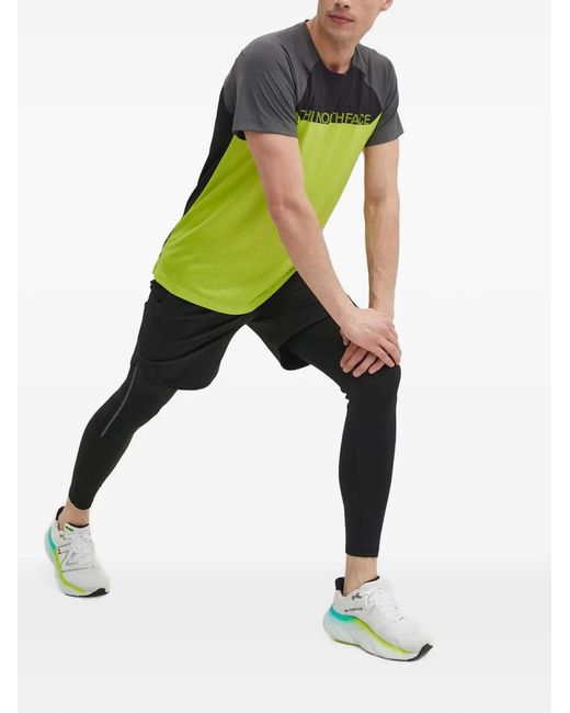The North Face Green Logo-Print Panelled T-Shirt for men