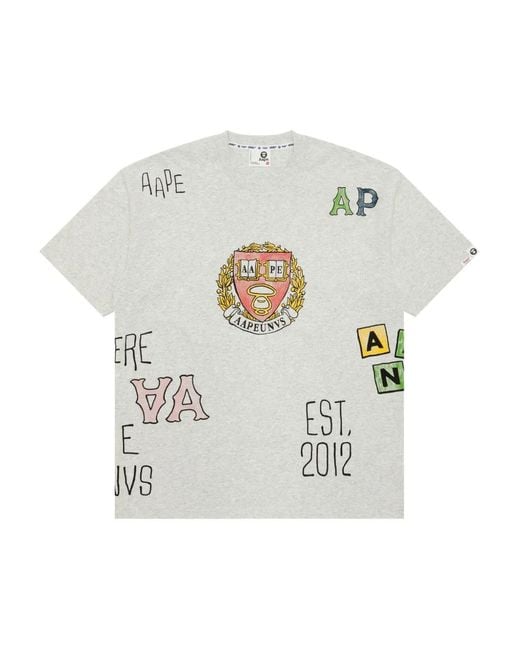 Aape By A Bathing Ape White Cotton T-Shirt for men