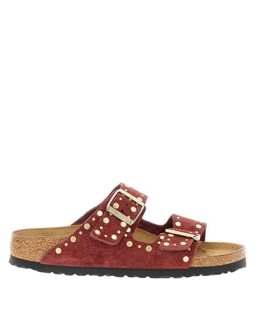 Birkenstock Brown Studded Double-Buckle Sandals