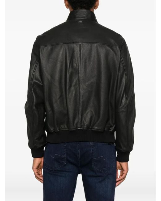 Boss Black Leather Jacket for men