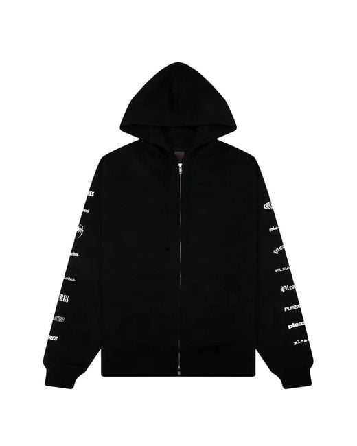 Pleasures Black Wordmark Zip Hoodie for men