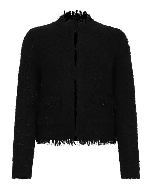 Fabiana Filippi フレイド ツイードジャケット Black