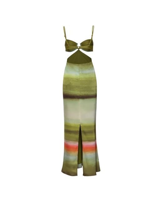 Baobab Green Kalina Open-Back Cutout-Design Dress