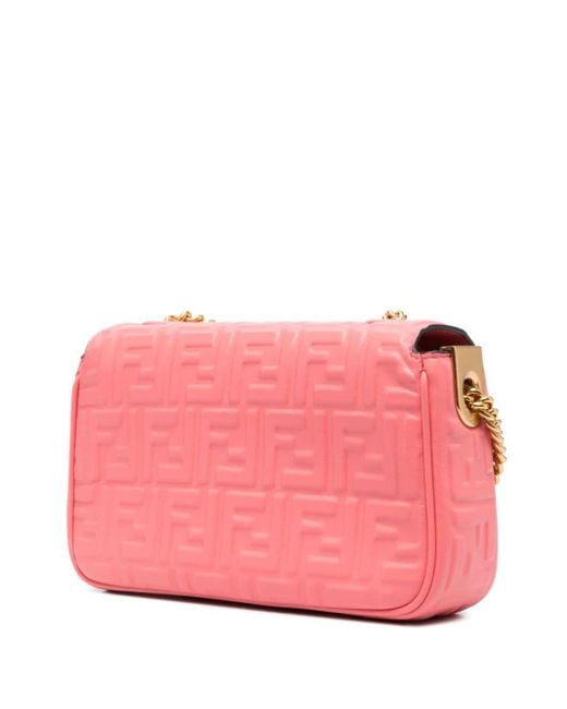 Fendi Pink Medium Baguette Chain Shoulder Bag