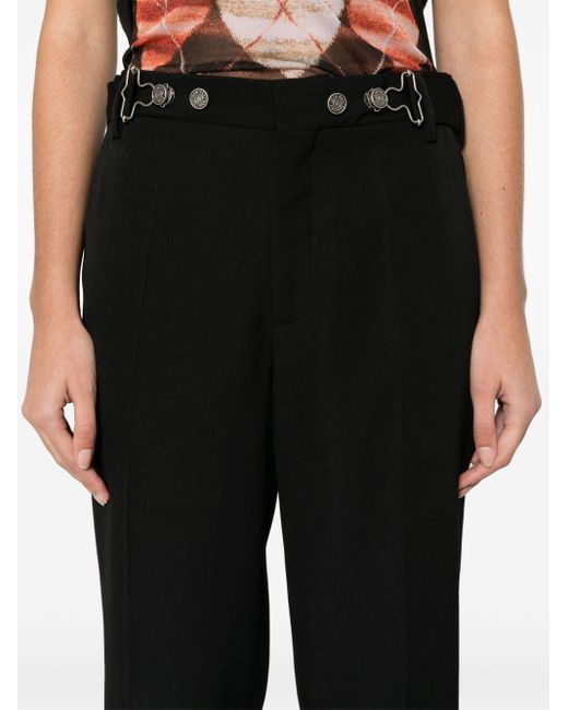 Pantalon fuselé à plis marqués Jean Paul Gaultier en coloris Black