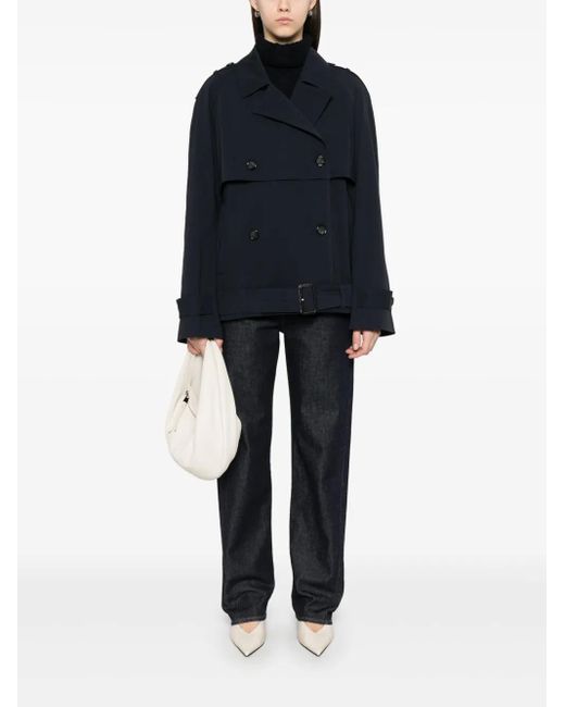 Totême  Blue Cotton Short Trench Coat