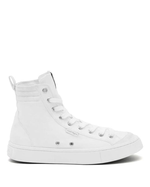 Courreges White Canvas 01 High-Top Sneakers