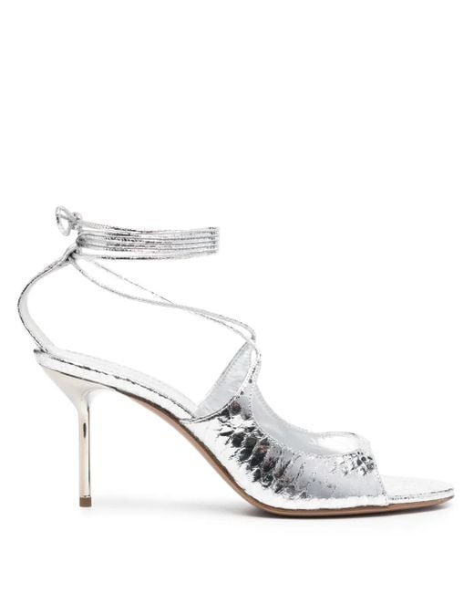 Paris Texas White Loulou Lace Up Sandal 70
