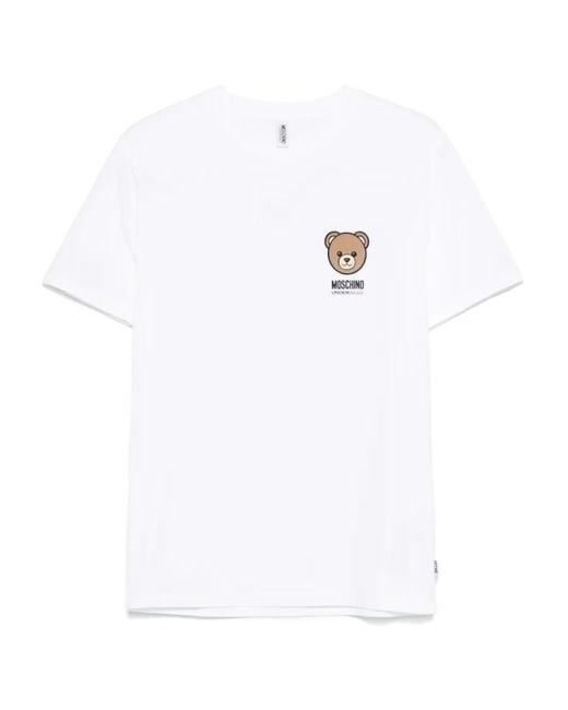 Moschino White Bear-Logo T-Shirt for men
