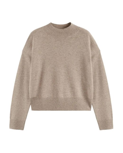 Chinti & Parker Natural Funnel-Neck Sweater