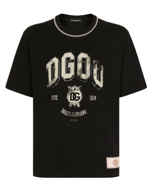 Camiseta con logo DG Dolce & Gabbana de hombre de color Black