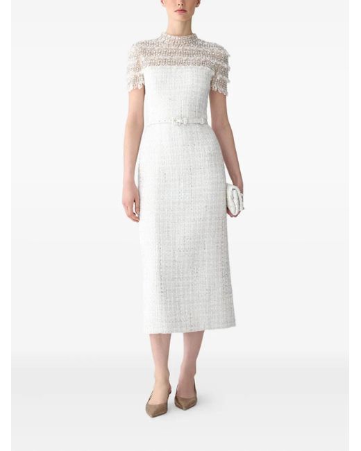 bra to wear with off shoulder dress Casual Elegant Going Out Fitted Pure White/L Midi Dresses Fitted Sleeves Sleeveless Off-the-shoulder Off-shoulder Women Dresses OGLmove