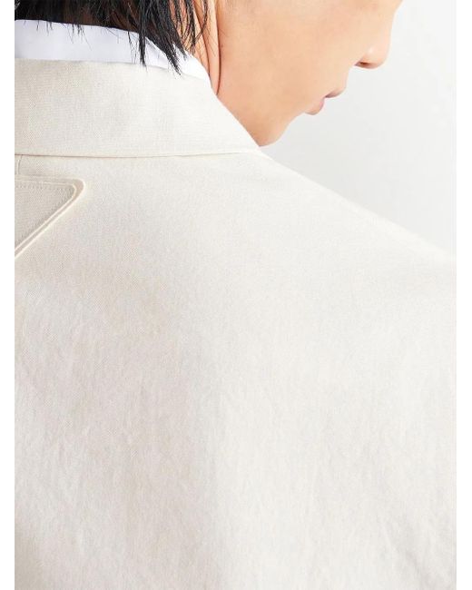 Prada Natural Double-Breasted Cotton Jacket for men