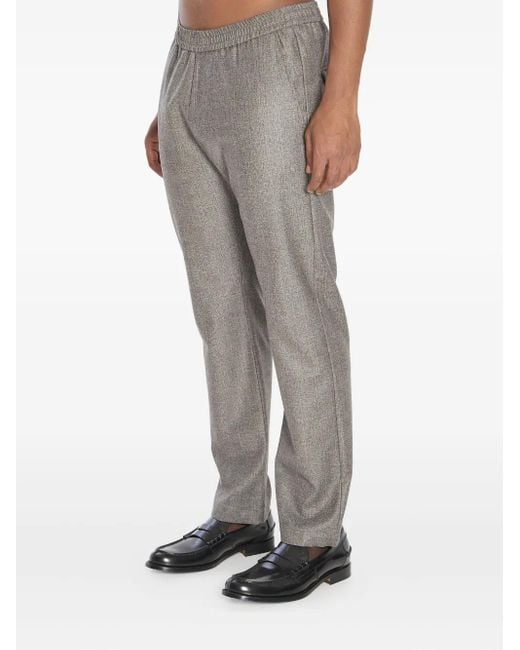 Barena Gray Tosador Bita Elasticated-Waistband Wool Trousers for men