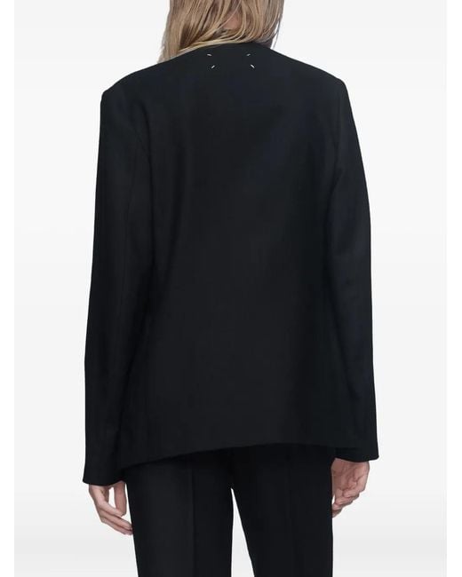 Maison Margiela Black Four-Stitch Open-Front Blazer for men